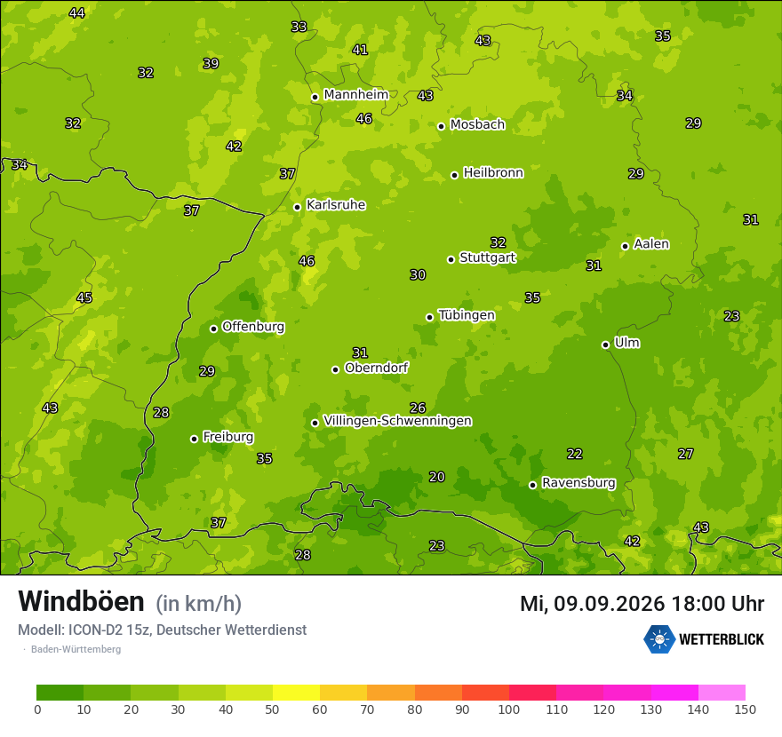 Maximale Windböen