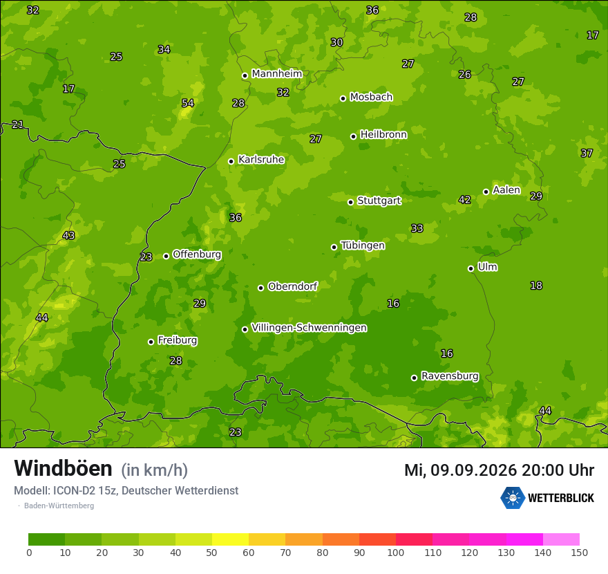 Maximale Windböen