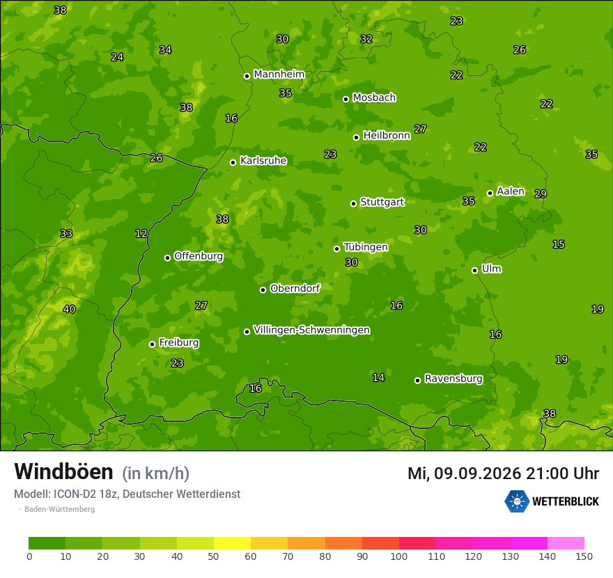 Maximale Windböen