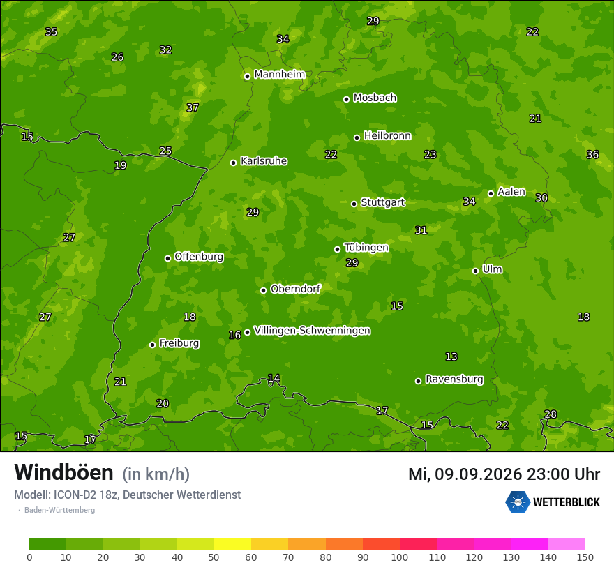 Maximale Windböen