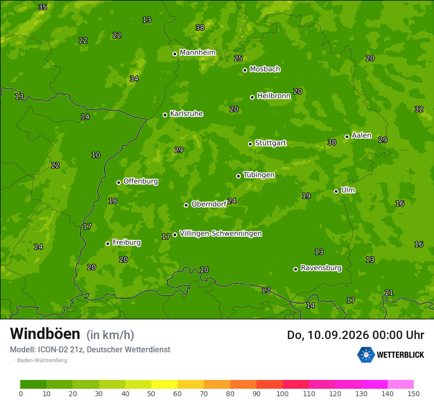 Maximale Windböen
