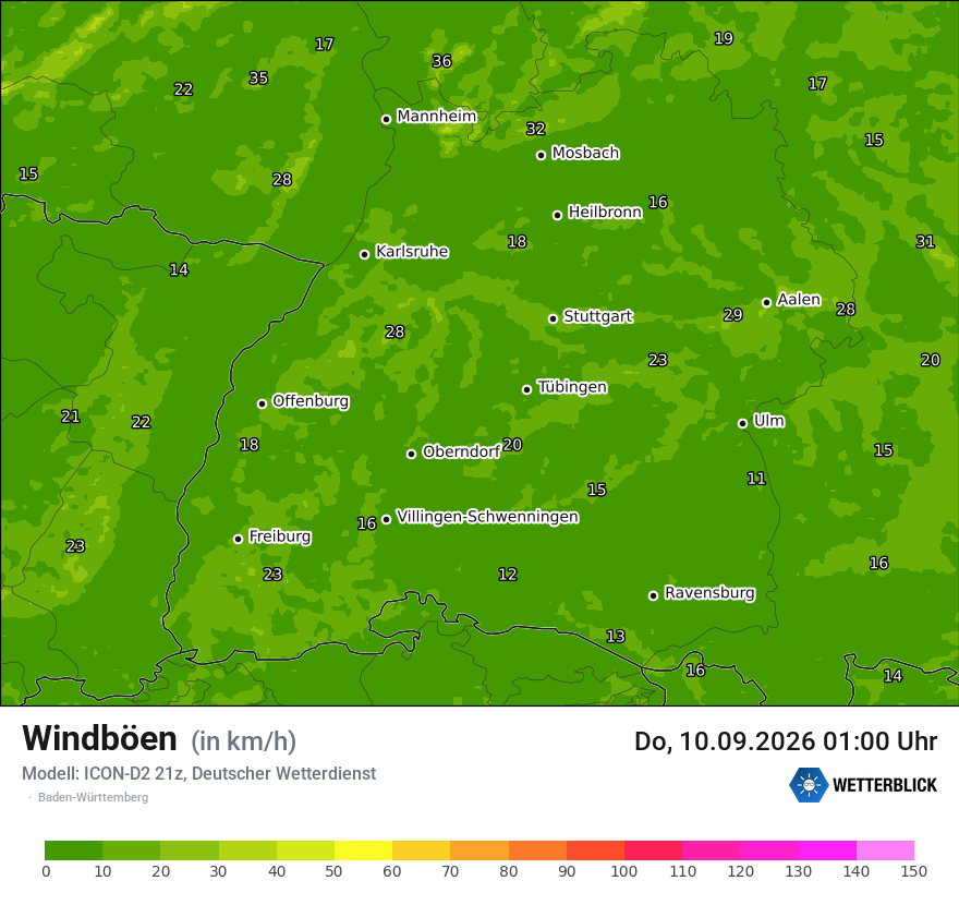 Maximale Windböen