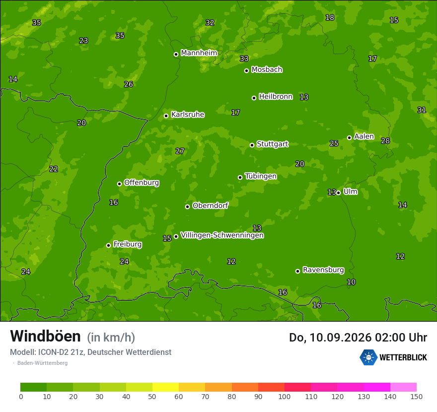 Maximale Windböen