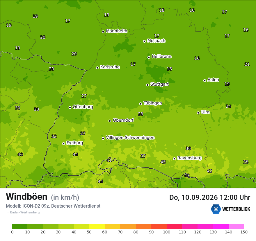 Maximale Windböen