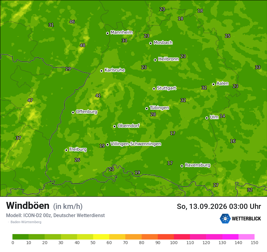 Maximale Windböen