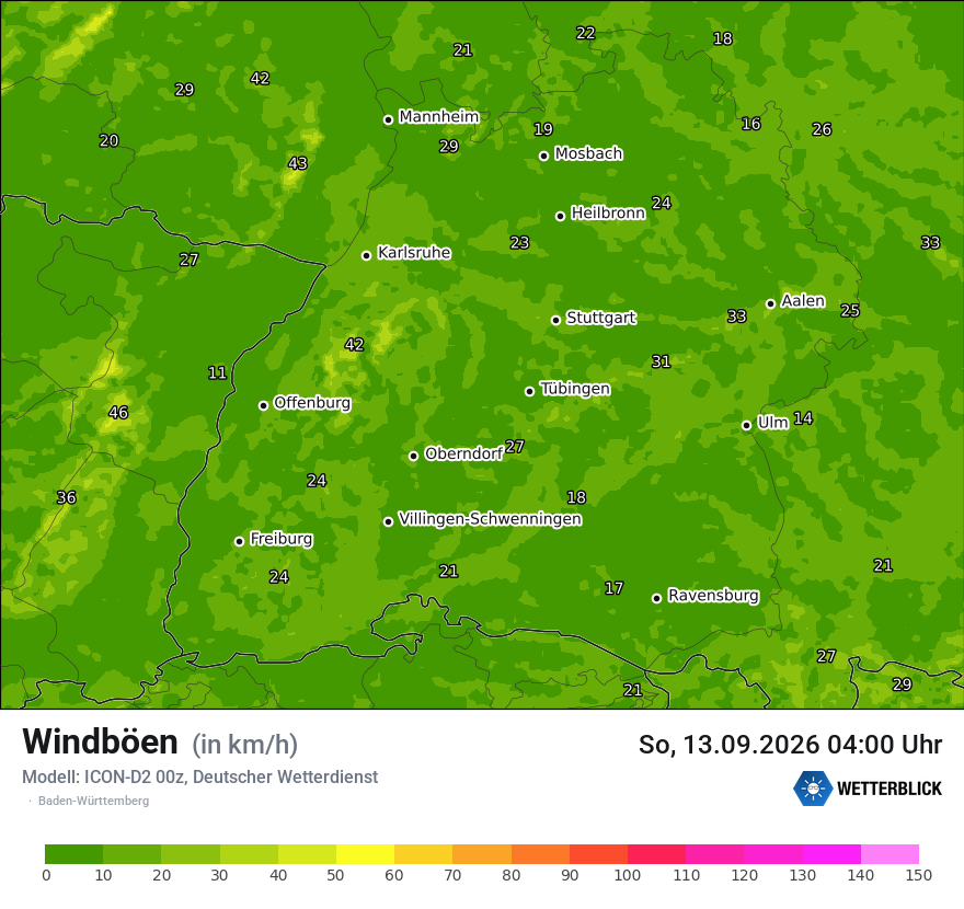 Maximale Windböen