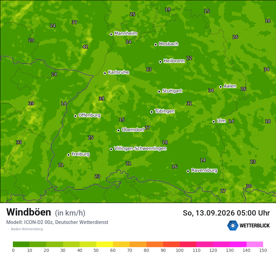 Maximale Windböen