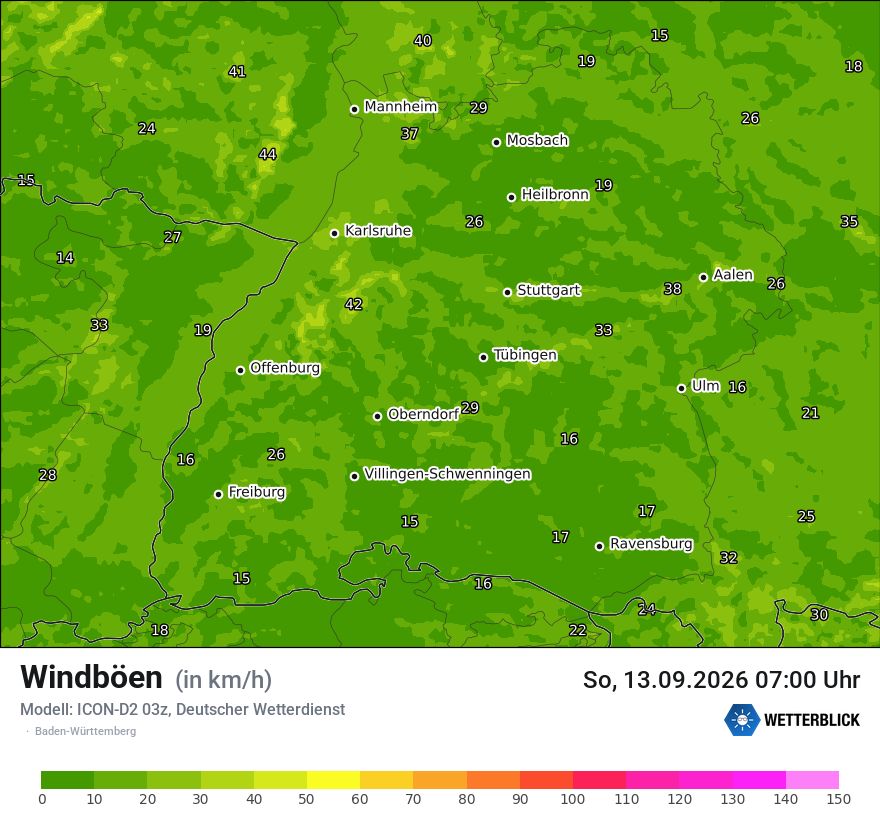 Maximale Windböen