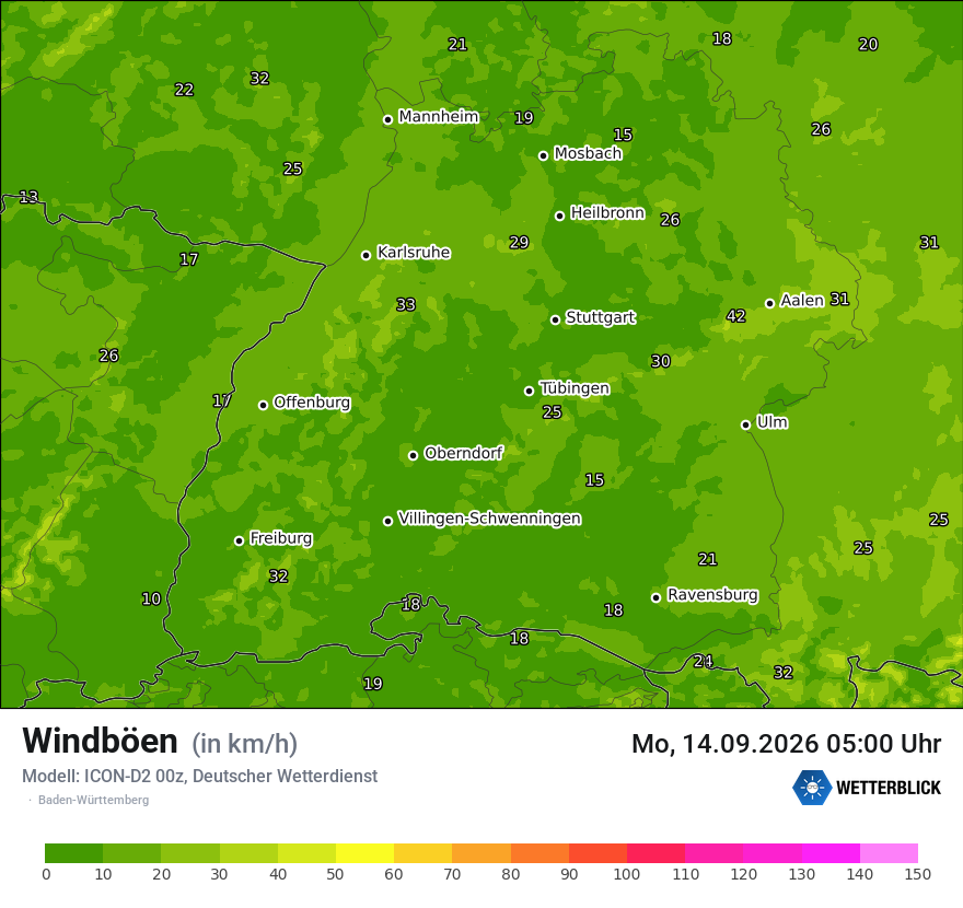 Maximale Windböen