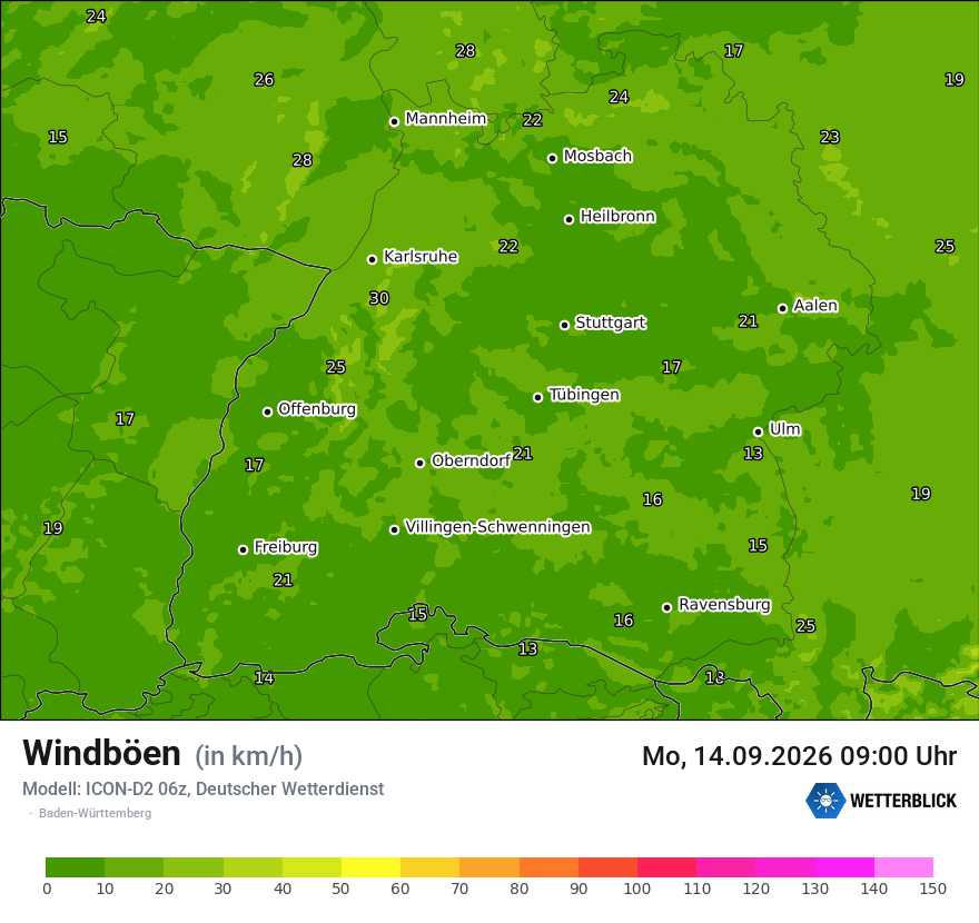 Maximale Windböen