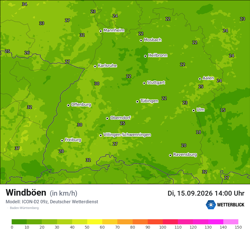 Maximale Windböen