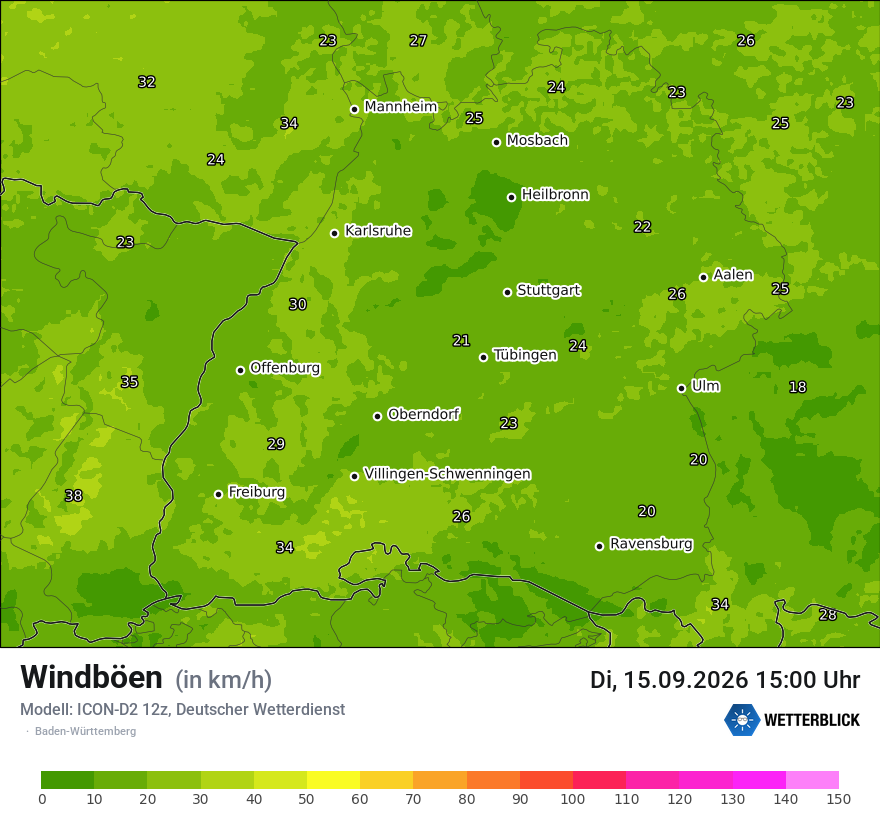 Maximale Windböen