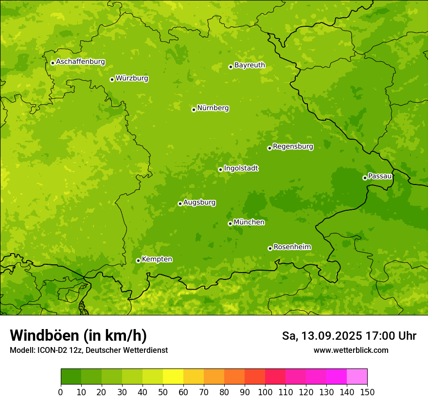 Modellkarten Windgeschwindigkeit