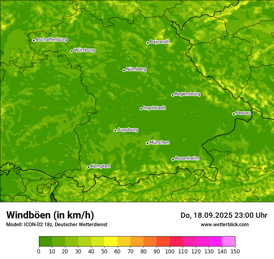 Modellkarten Windgeschwindigkeit