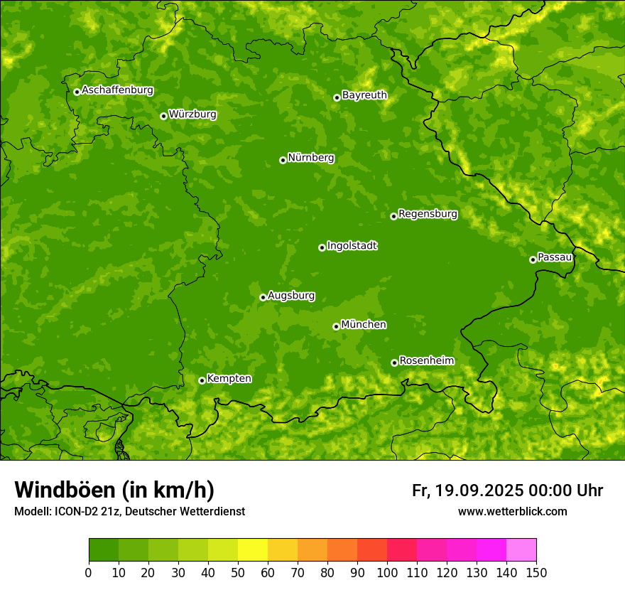 Modellkarten Windgeschwindigkeit