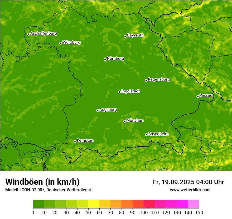 Modellkarten Windgeschwindigkeit