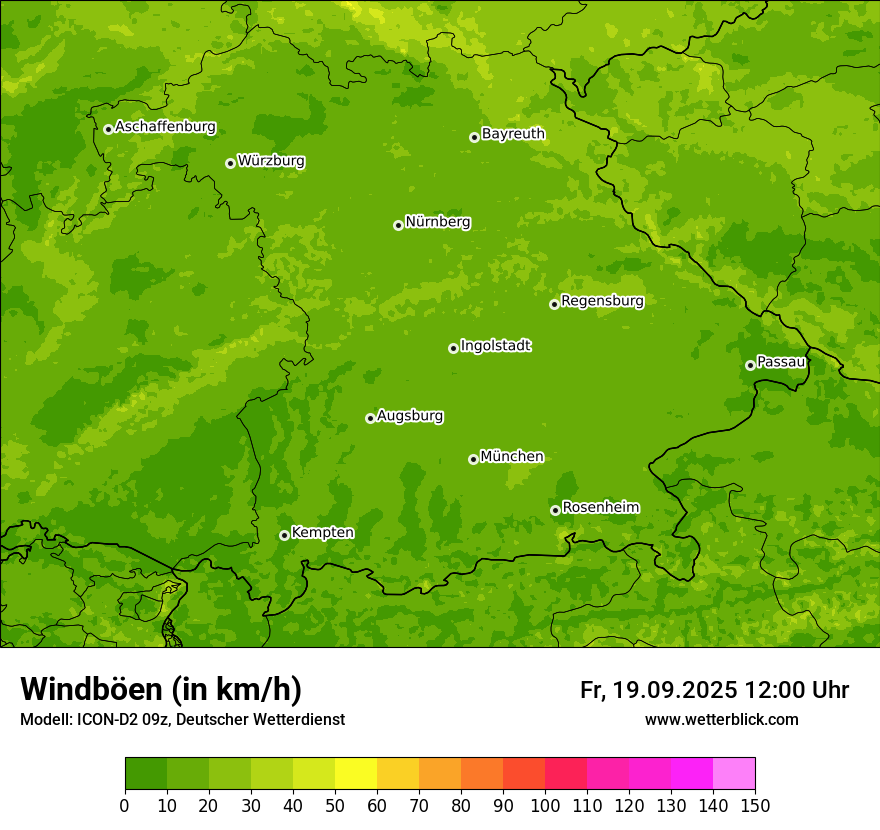Modellkarten Windgeschwindigkeit