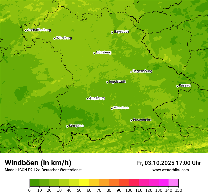 Modellkarten Windgeschwindigkeit