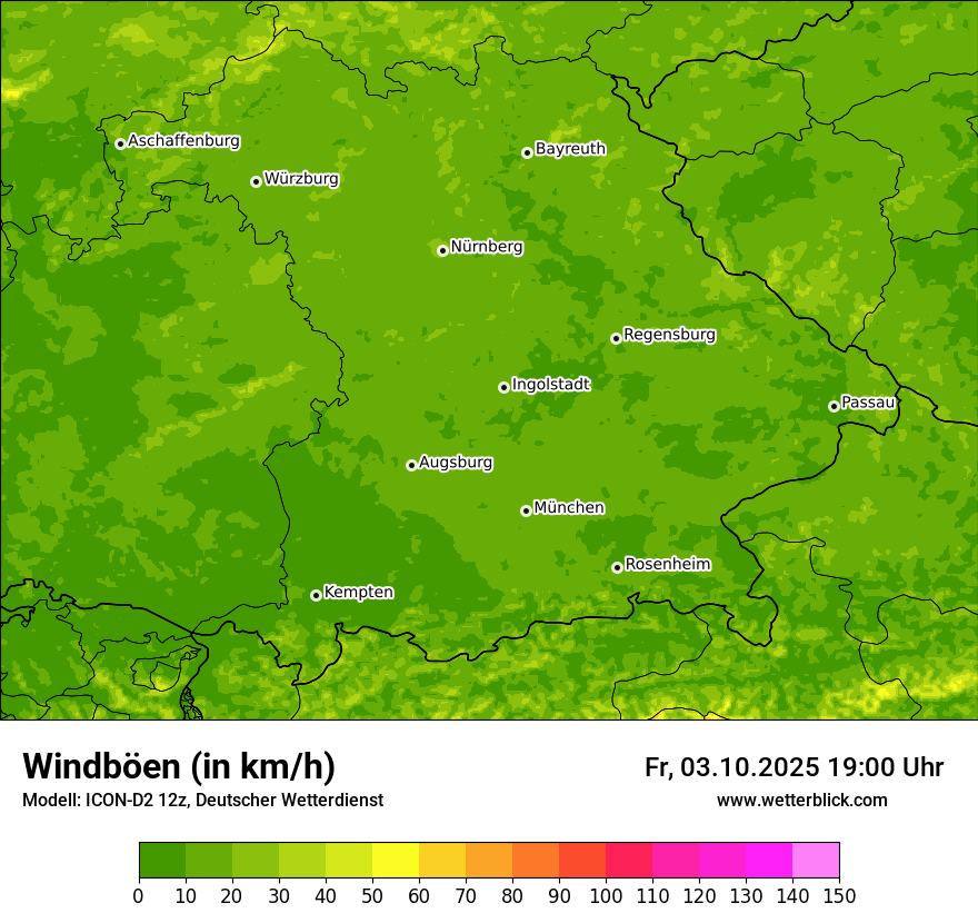 Modellkarten Windgeschwindigkeit