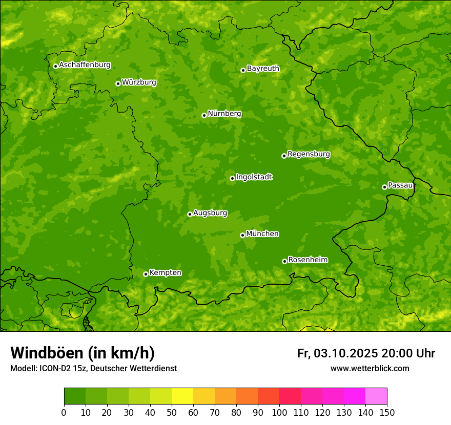 Modellkarten Windgeschwindigkeit