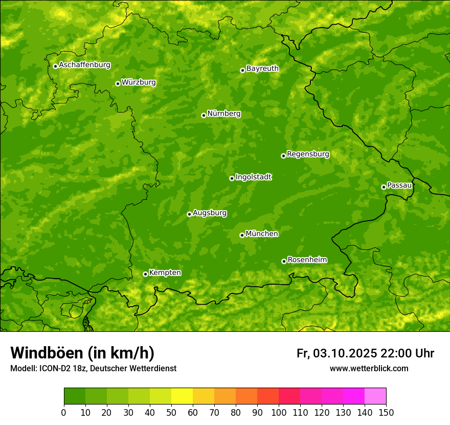 Modellkarten Windgeschwindigkeit