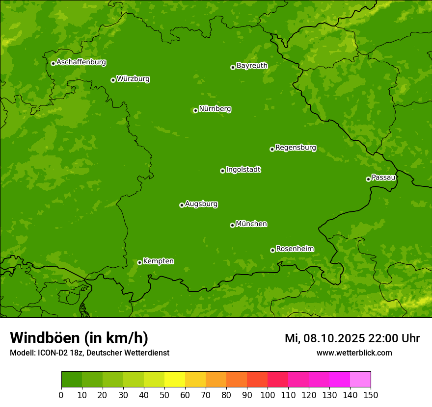 Modellkarten Windgeschwindigkeit