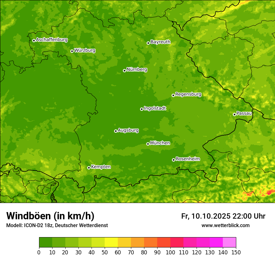 Modellkarten Windgeschwindigkeit
