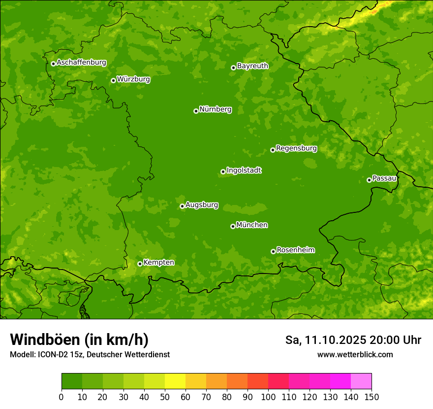Modellkarten Windgeschwindigkeit
