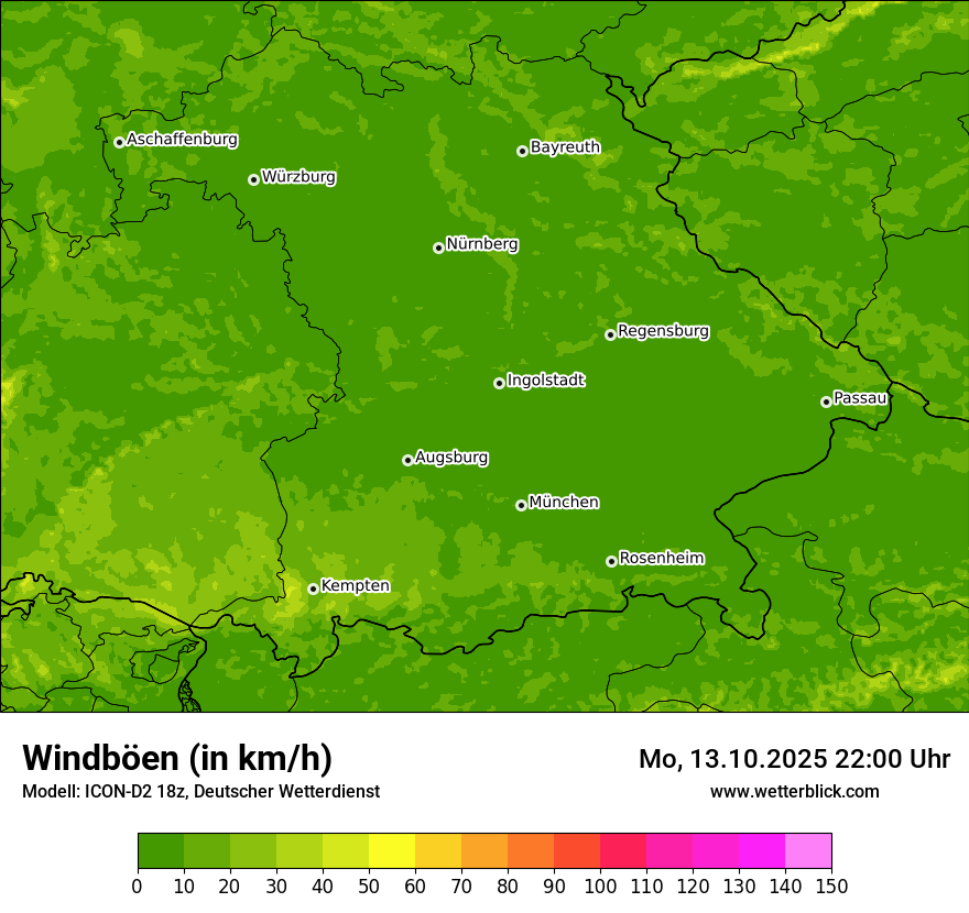 Modellkarten Windgeschwindigkeit