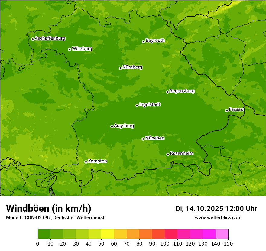 Modellkarten Windgeschwindigkeit