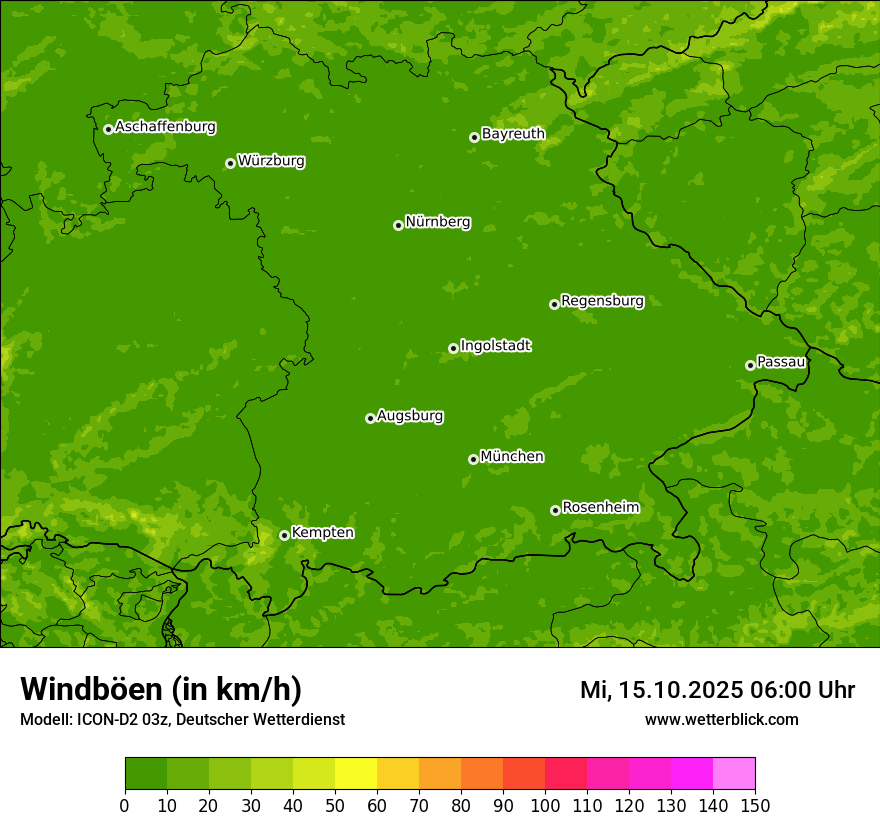 Modellkarten Windgeschwindigkeit
