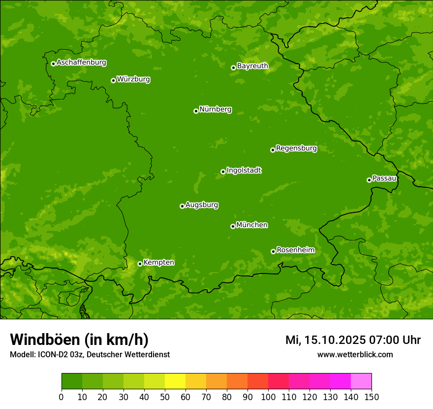 Modellkarten Windgeschwindigkeit