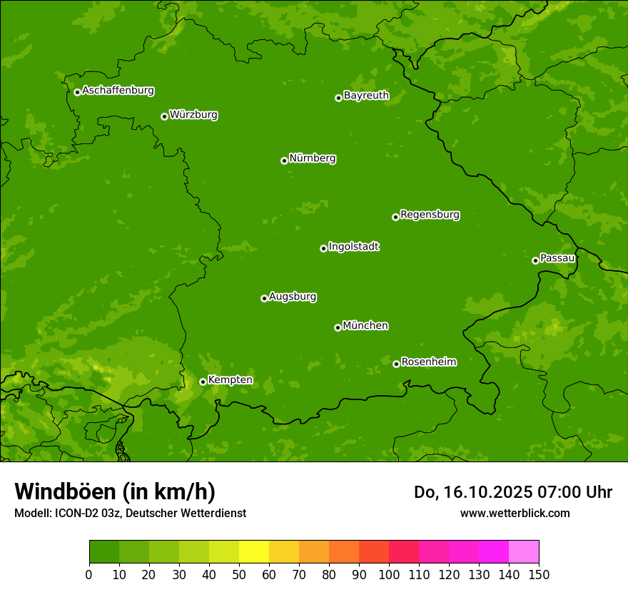 Modellkarten Windgeschwindigkeit