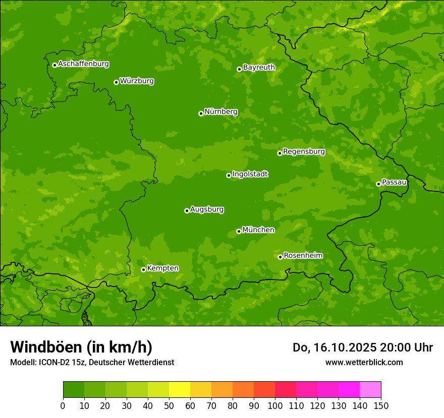 Modellkarten Windgeschwindigkeit
