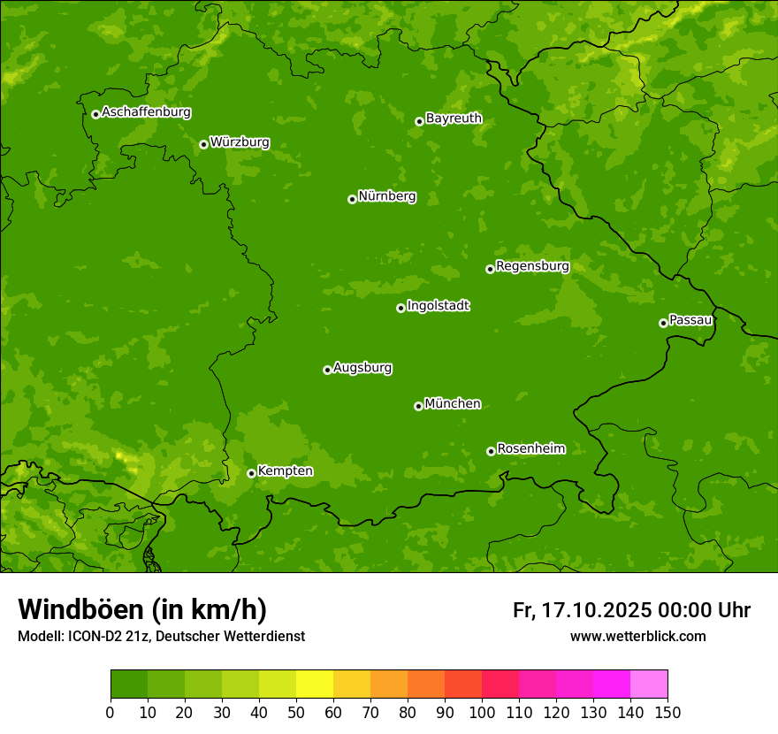 Modellkarten Windgeschwindigkeit
