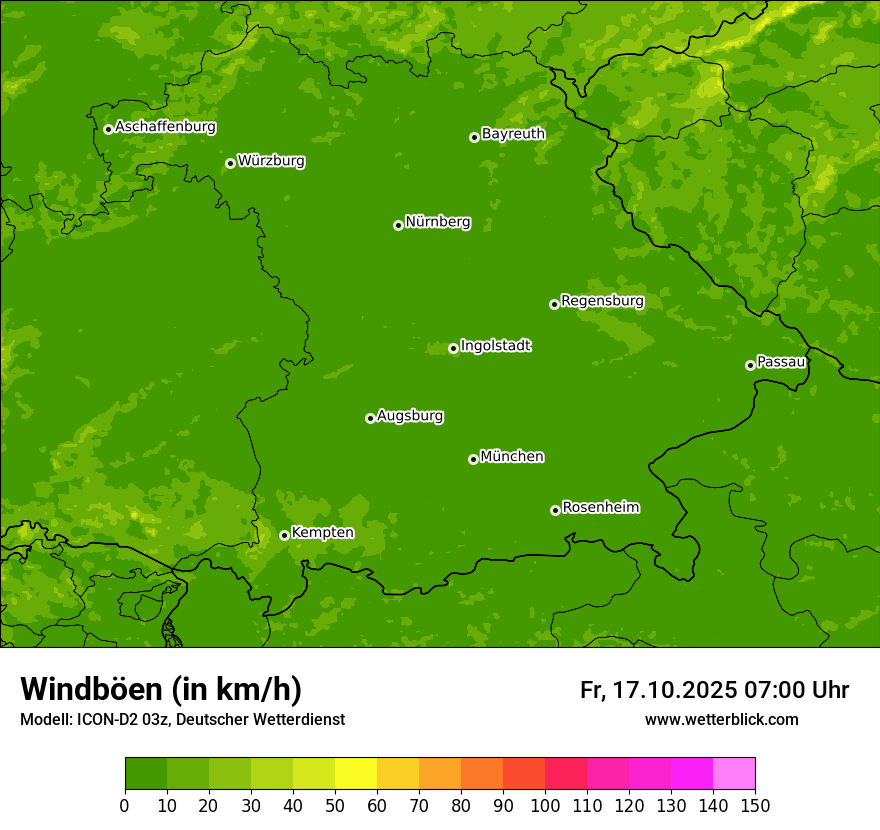 Modellkarten Windgeschwindigkeit