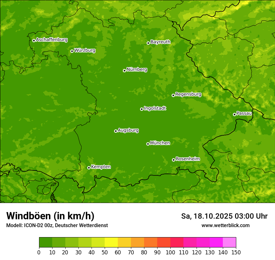Modellkarten Windgeschwindigkeit