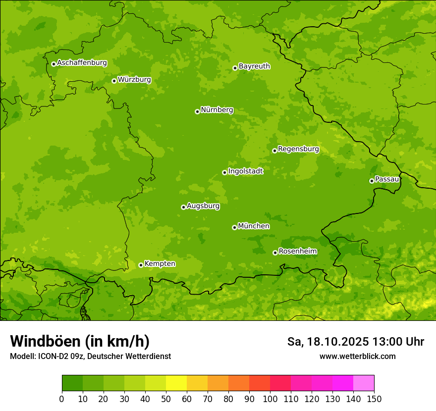 Modellkarten Windgeschwindigkeit
