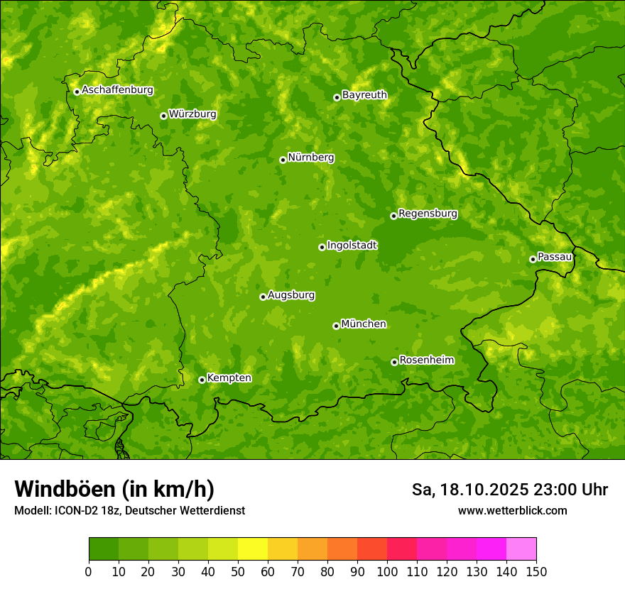 Modellkarten Windgeschwindigkeit