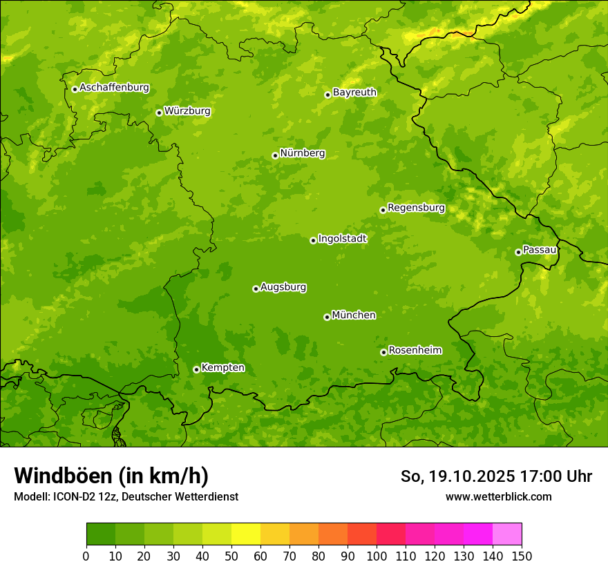 Modellkarten Windgeschwindigkeit