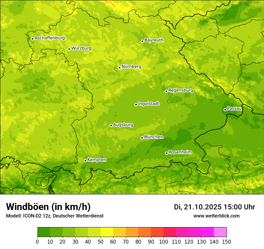 Modellkarten Windgeschwindigkeit