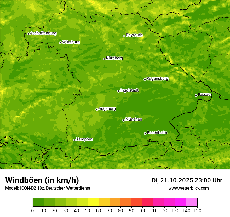 Modellkarten Windgeschwindigkeit