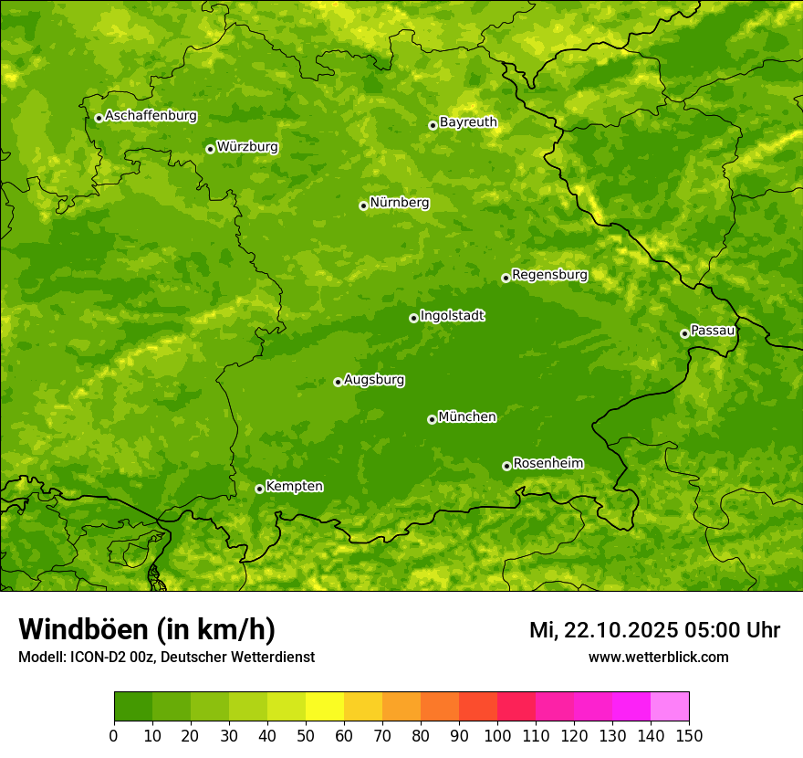 Modellkarten Windgeschwindigkeit