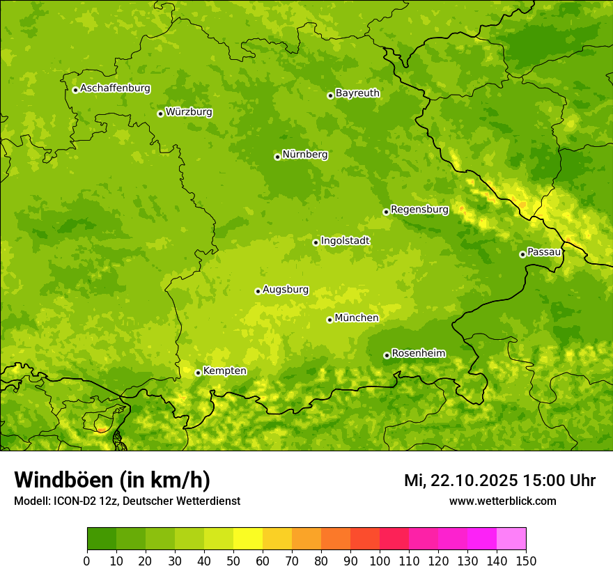 Modellkarten Windgeschwindigkeit