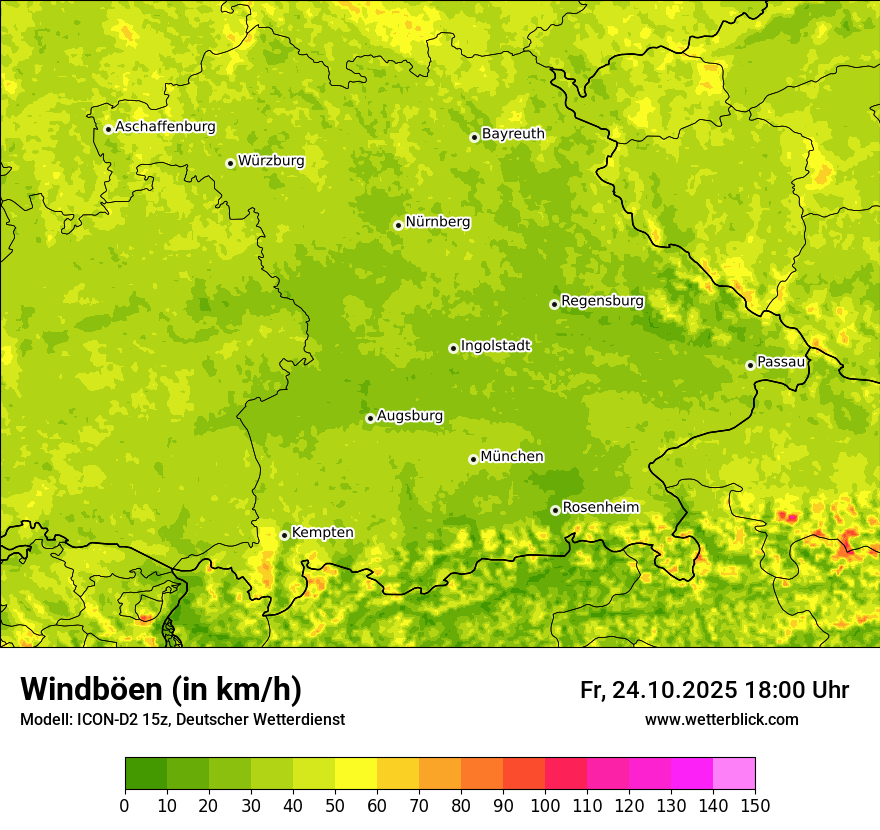 Modellkarten Windgeschwindigkeit