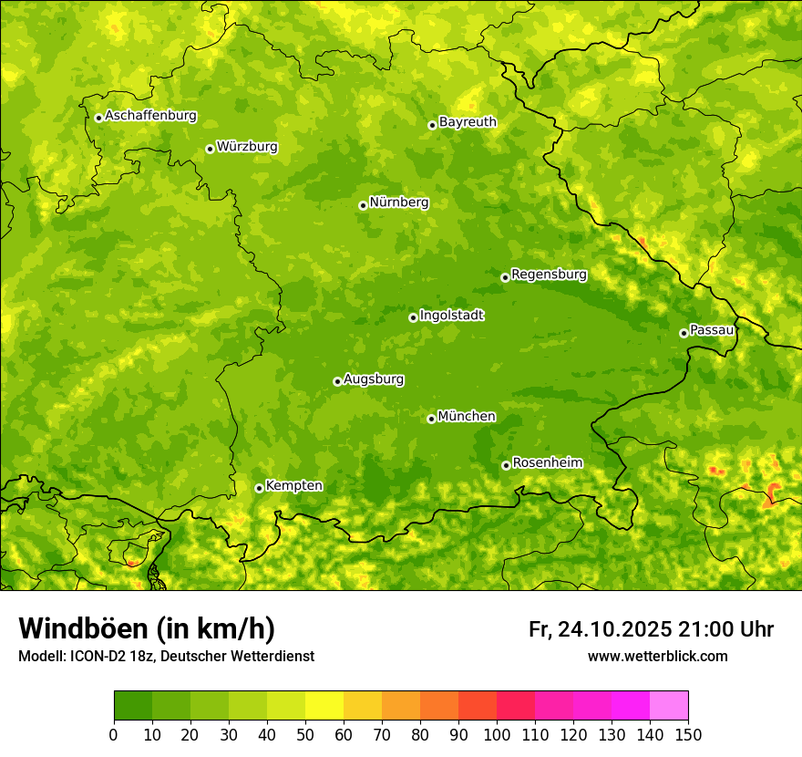 Modellkarten Windgeschwindigkeit