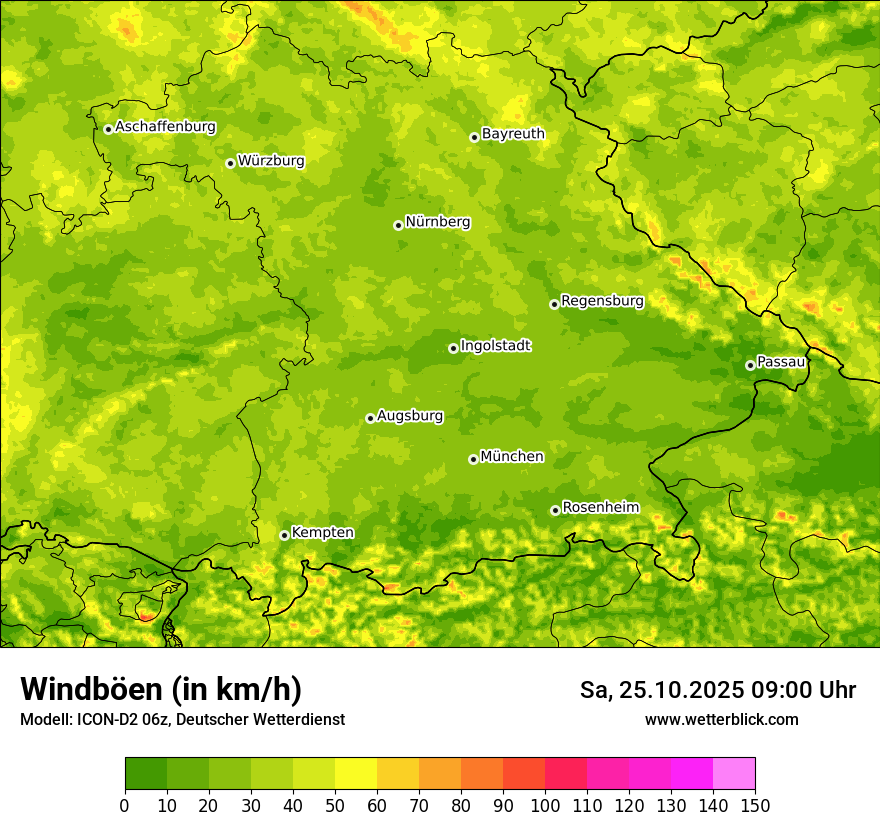 Modellkarten Windgeschwindigkeit Modellkarten Windgeschwindigkeit