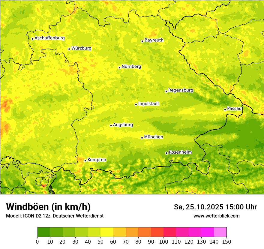 Modellkarten Windgeschwindigkeit