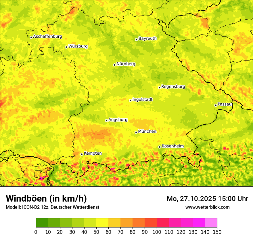 Modellkarten Windgeschwindigkeit Modellkarten Windgeschwindigkeit