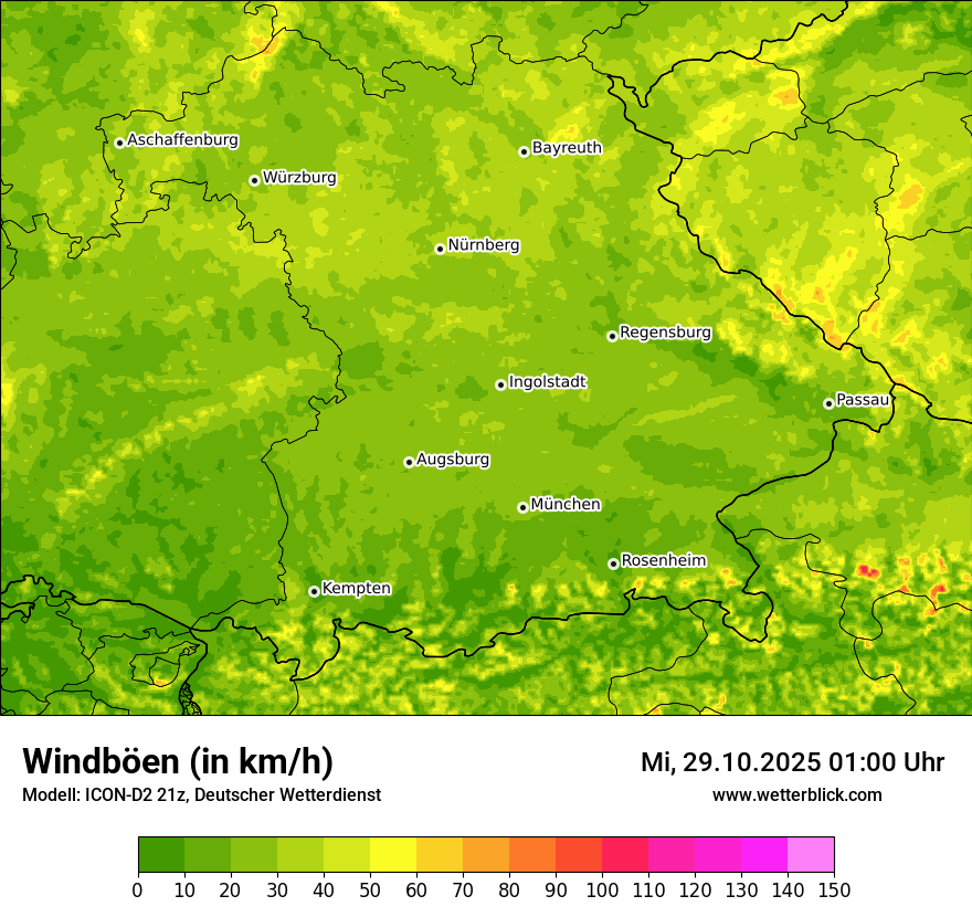 Modellkarten Windgeschwindigkeit Modellkarten Windgeschwindigkeit
